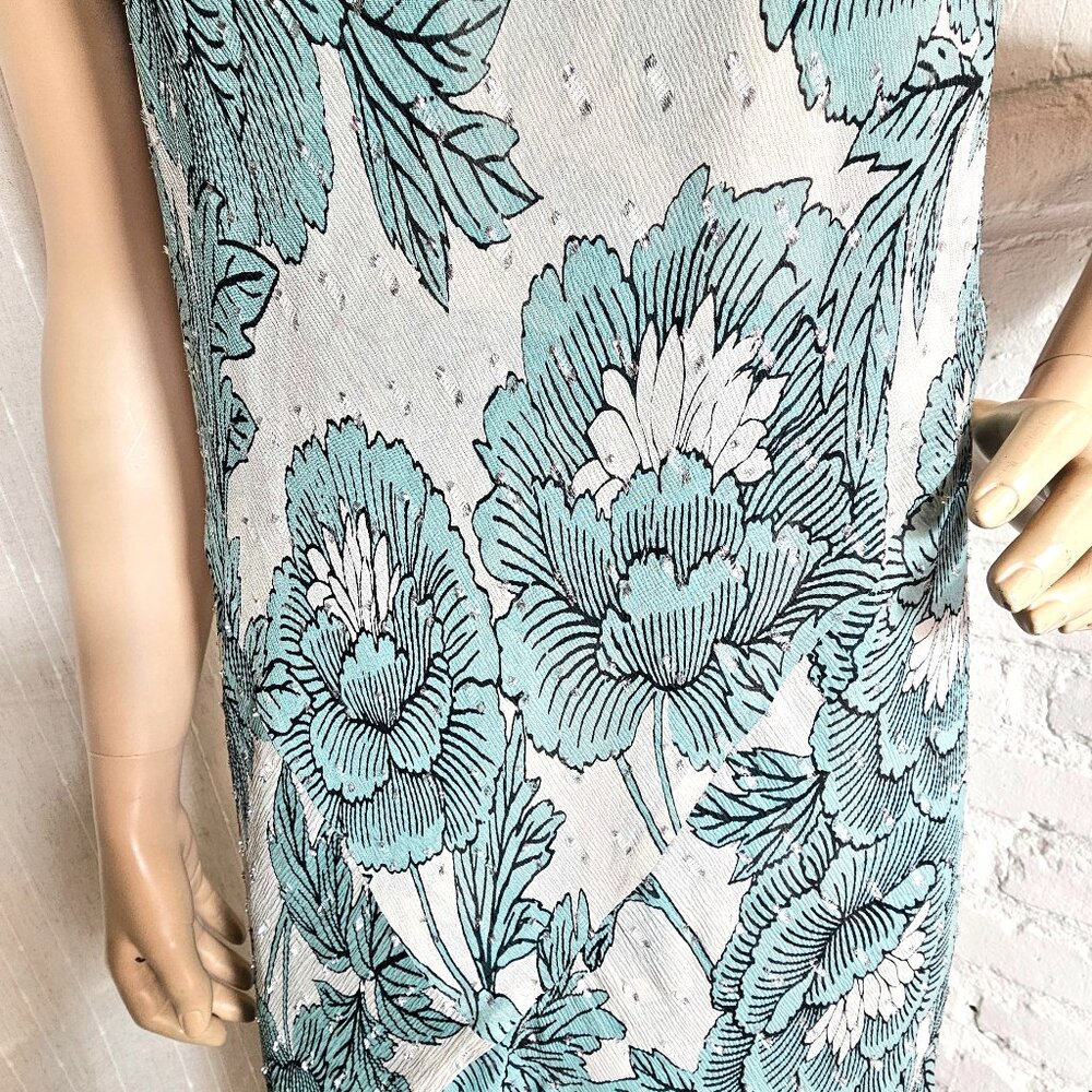 Diane von Furstenberg Floral Halter Maxi Dress Silver Drop Detail Size S - Picture 10 of 13